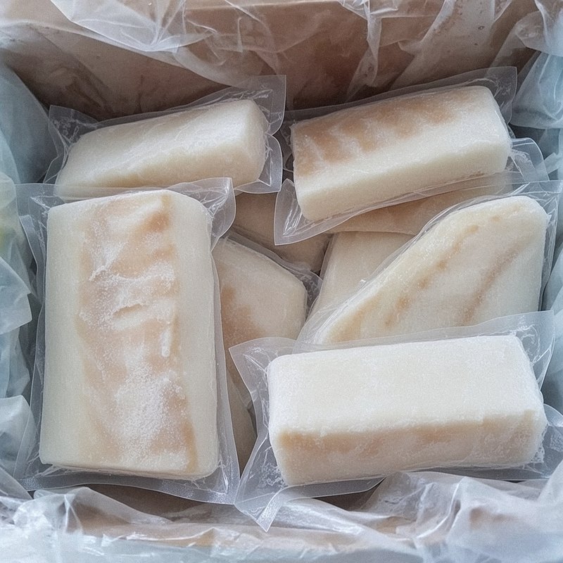 Ramoen Atlantic cod loin portions, individually vacuum packed